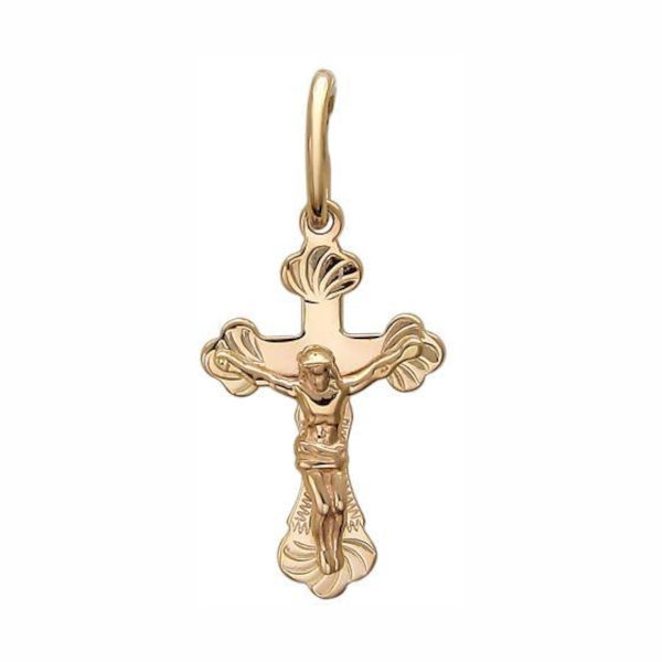 Крест нательный из золоченого серебра 925 пробы без вставок 01Р750589А