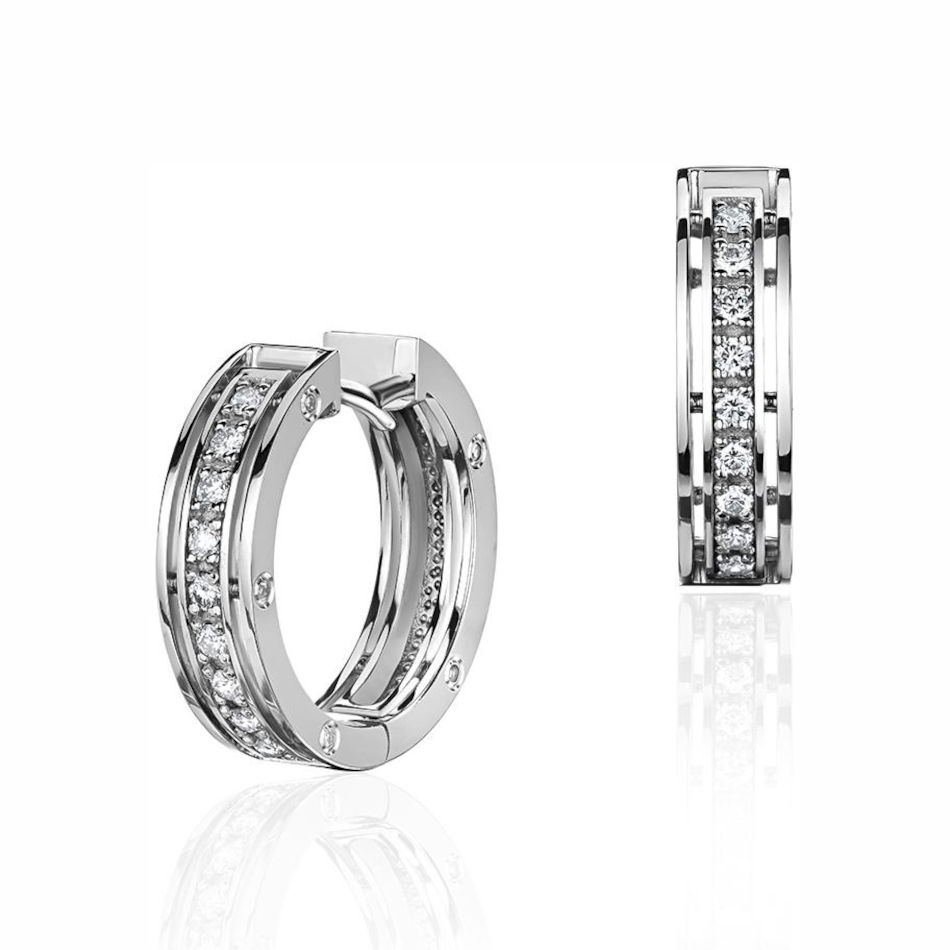 Серьги из белого золота 585 пробы с бриллиантами 01С6215179