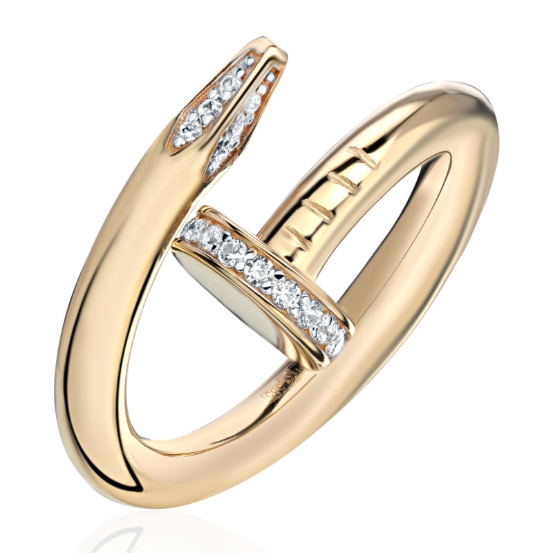 Кольцо из желтого золота 585 пробы с бриллиантами 01К6314331-17