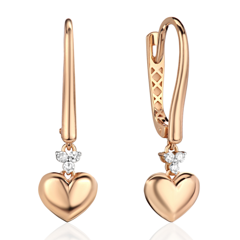Серьги из красного золота 585 пробы с бриллиантами 01С6117130Р-17