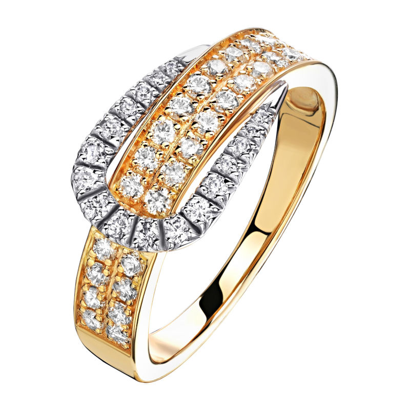 Кольцо из комбинированного золота 585 пробы с бриллиантами 01К6614162Ж