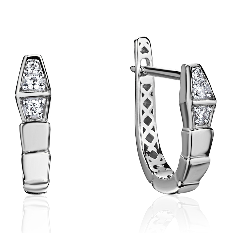Серьги из платины 585 пробы с бриллиантами 01С6916290-17-585