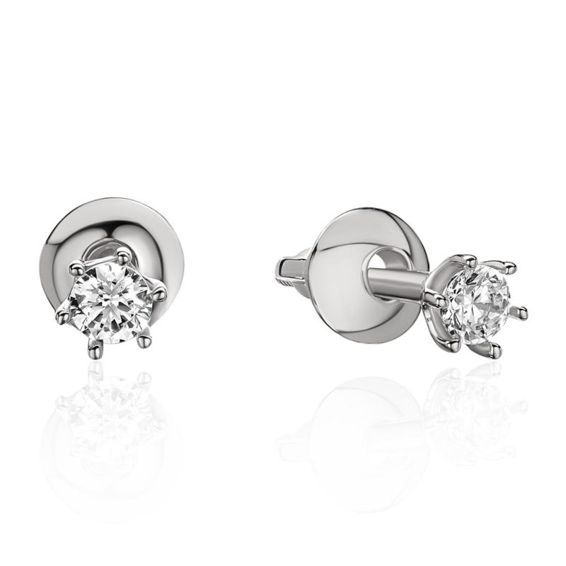 Серьги из платины 585 пробы с бриллиантами 01С6915035-585