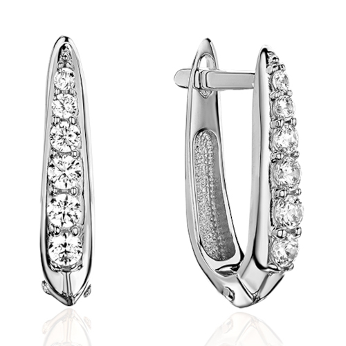 Серьги из белого золота 585 пробы с бриллиантами 01С6213955