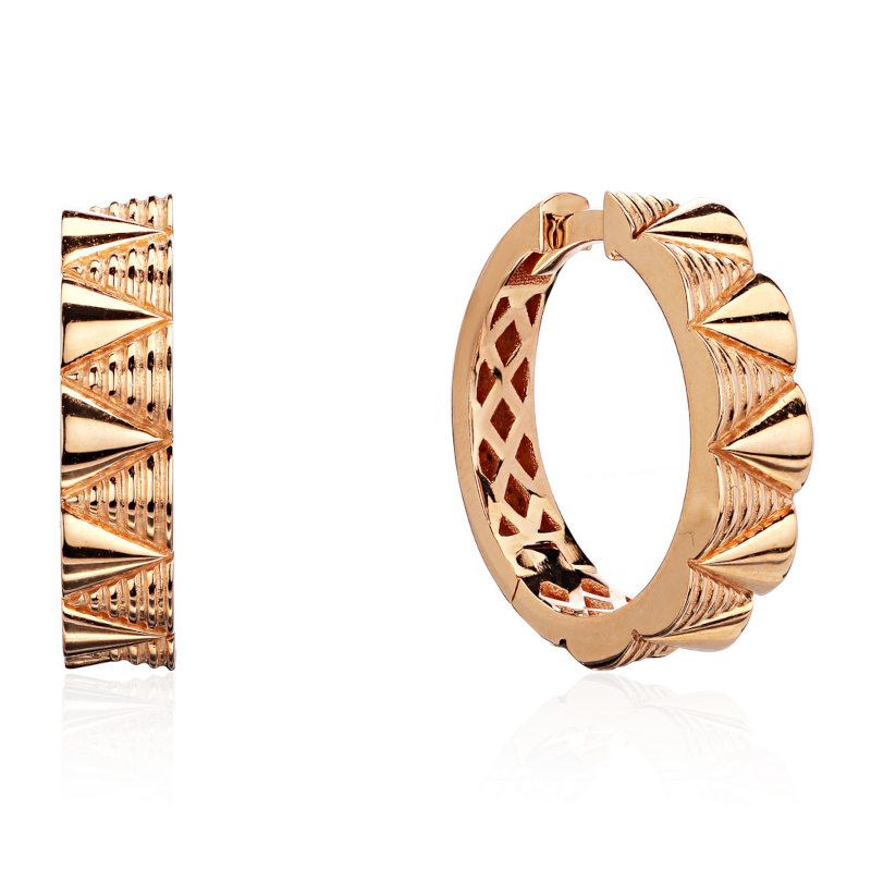 Серьги из красного золота 585 пробы без вставок 01С0115318