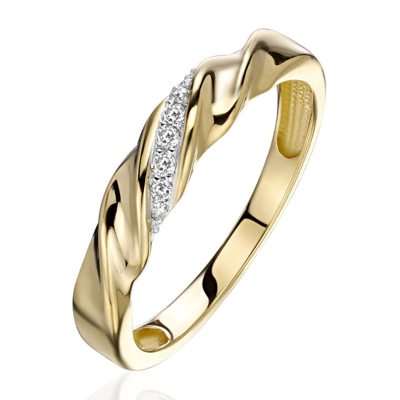 Кольцо из желтого золота 585 пробы с бриллиантами 01К6315200Р