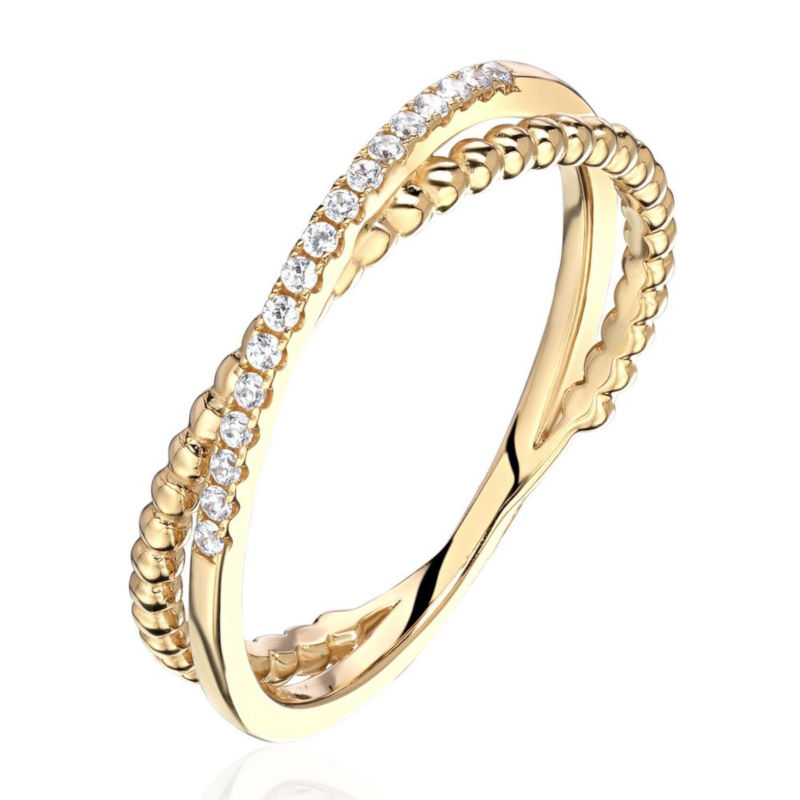 Кольцо из желтого золота 585 пробы с бриллиантами 01К6314820-17