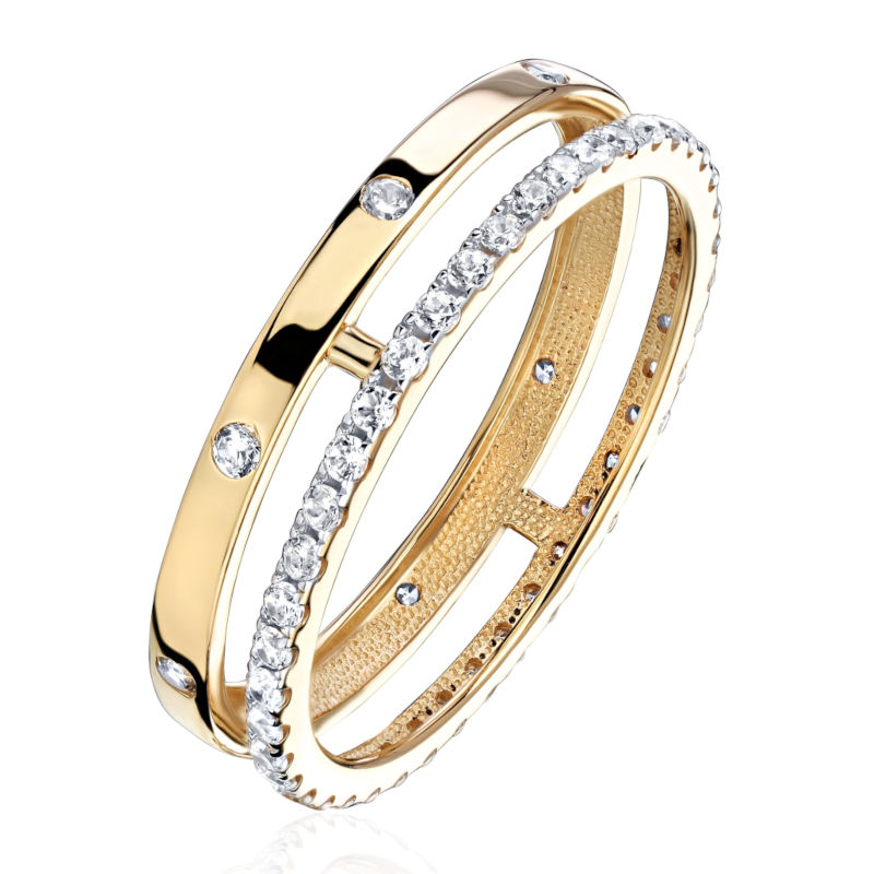 Кольцо из желтого золота 585 пробы с бриллиантами 01К6313753-17