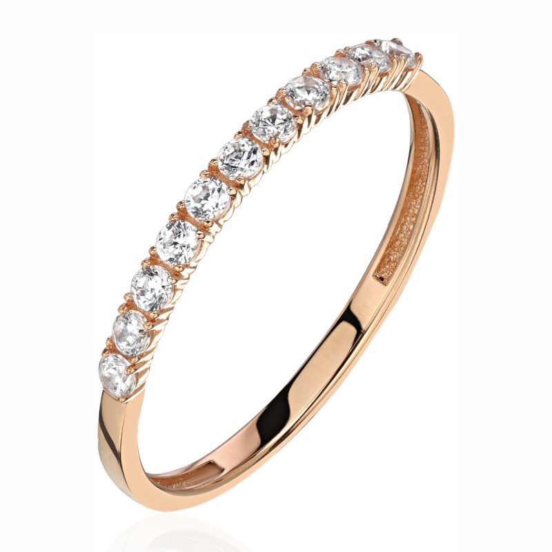 Кольцо из красного золота 585 пробы с фианитами 01К1115931