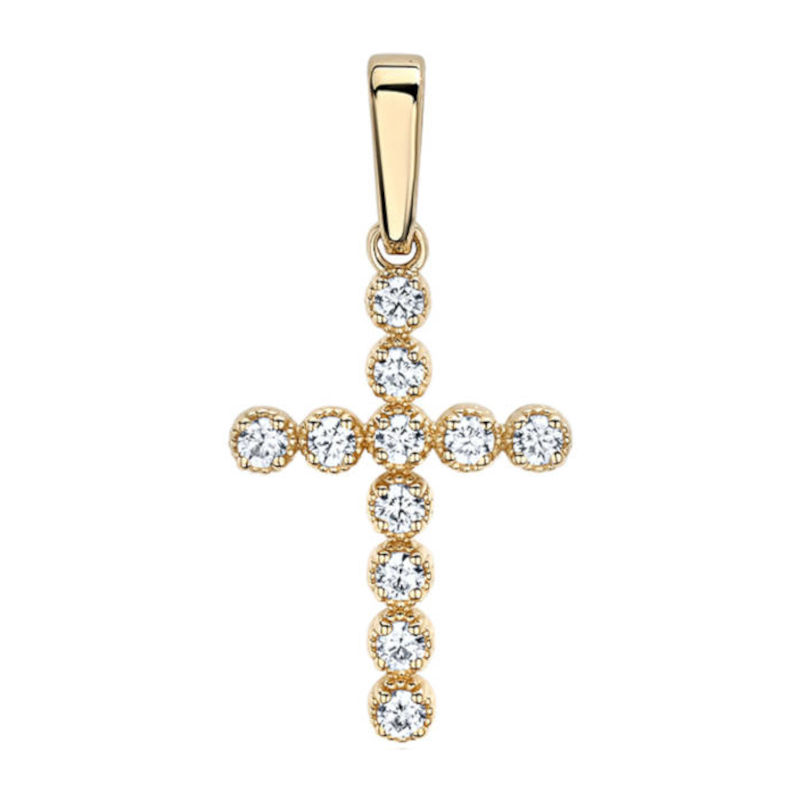 Подвеска из желтого золота 585 пробы с фианитами 01Р131120