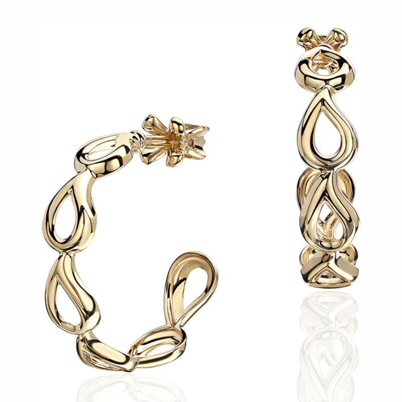 Серьги из желтого золота 585 пробы без вставок 01С0314493