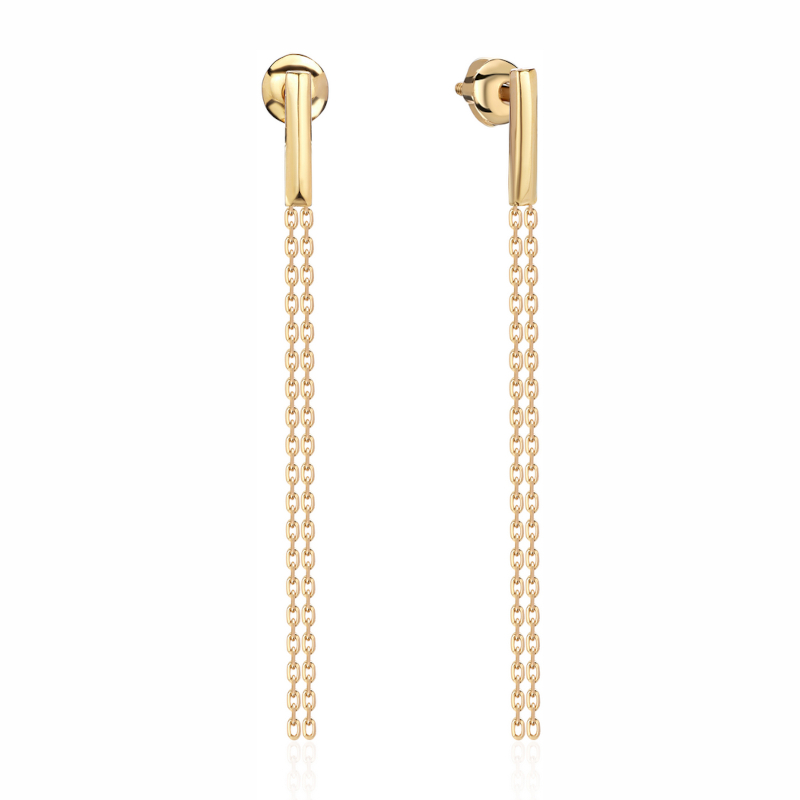 Серьги из желтого золота 585 пробы без вставок 01С0314701