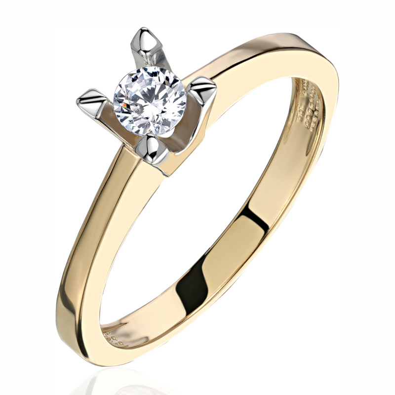 Кольцо из желтого золота 585 пробы с фианитами 01К1315779Р