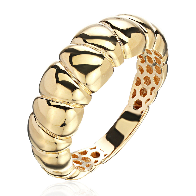 Кольцо из желтого золота 585 пробы без вставок 01К0316707