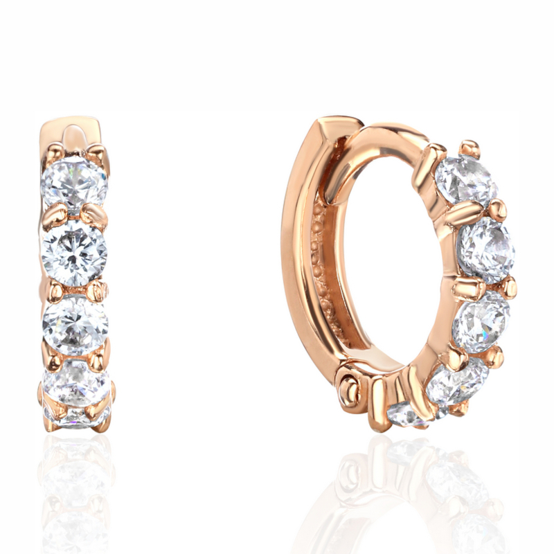 Серьга одиночная из красного золота 585 пробы с фианитами 01С1115112