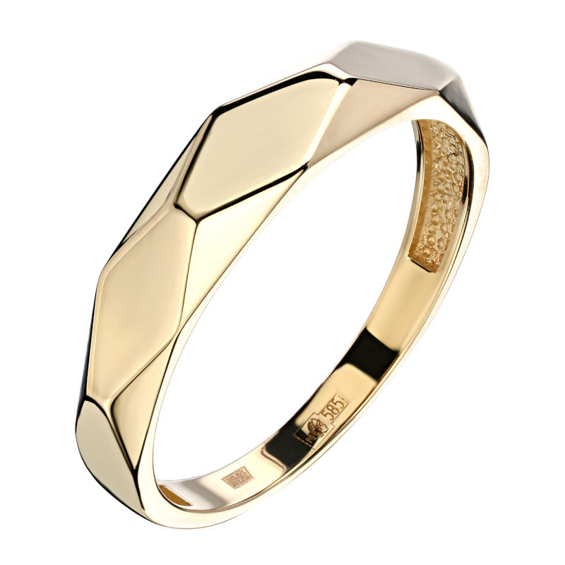 Кольцо из желтого золота 585 пробы без вставок 01К0314047