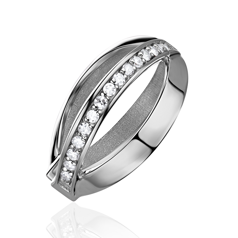 Серьга Одиночная из белого золота 585 пробы с бриллиантами 01С6216923-17