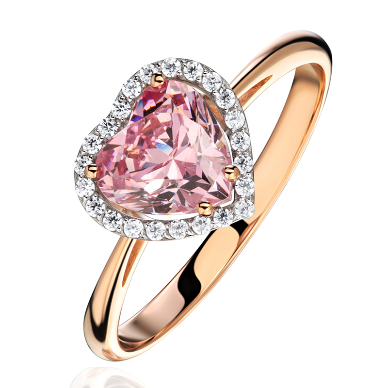 Кольцо из красного золота 585 пробы с фианитами 01К2115343Р-2