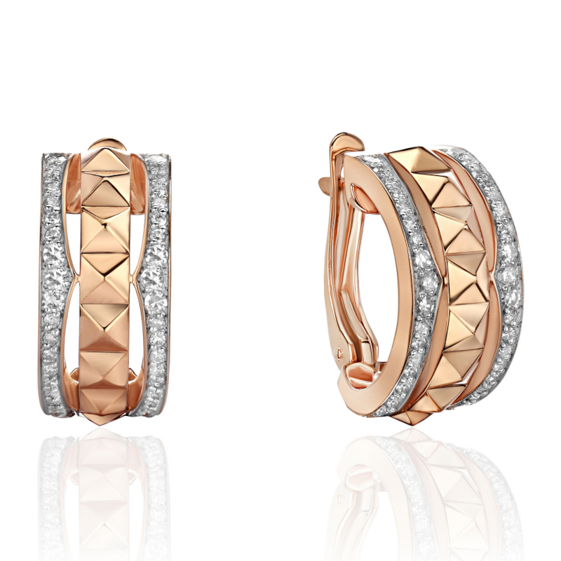 Серьги из красного золота 585 пробы с бриллиантами 01С6115782Р-17