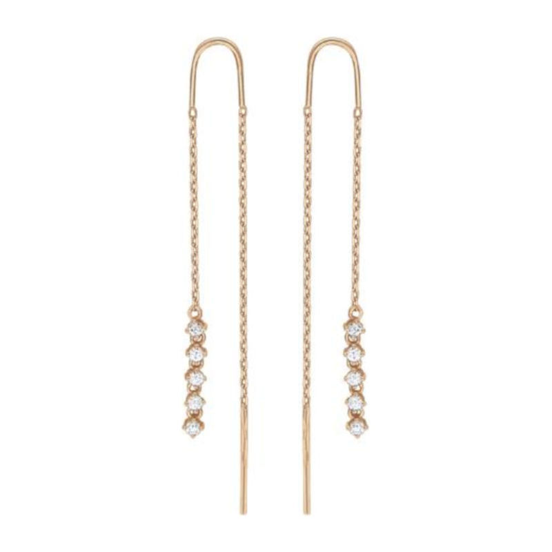 Серьги из красного золота 585 пробы с фианитами 01С115705