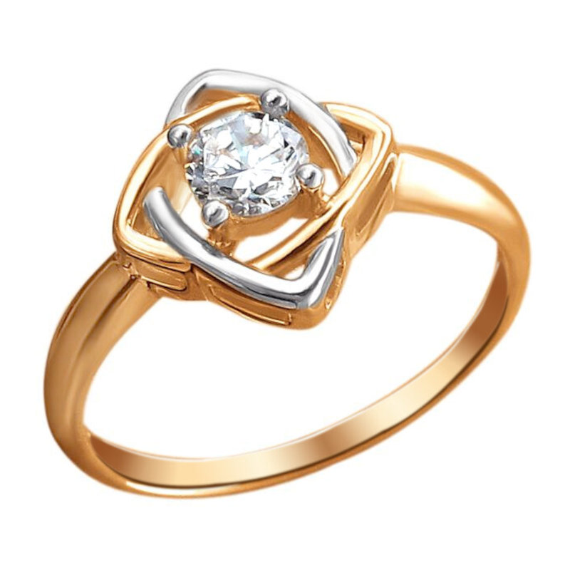 Кольцо из золоченого серебра 925 пробы с фианитами 01К1513032АР