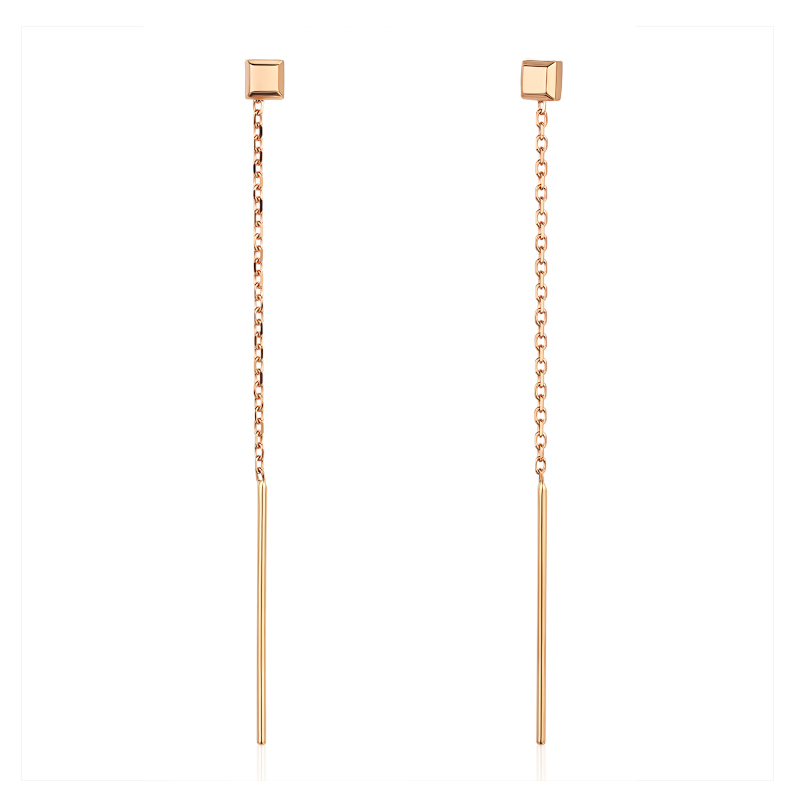 Серьги из красного золота 585 пробы без вставок 01С0116259