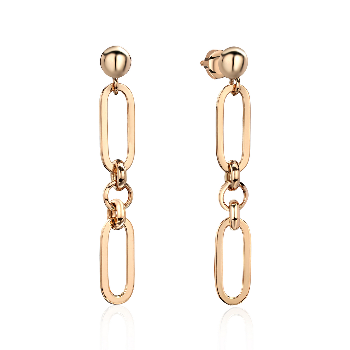 Серьги из красного золота 585 пробы без вставок 01С0114746