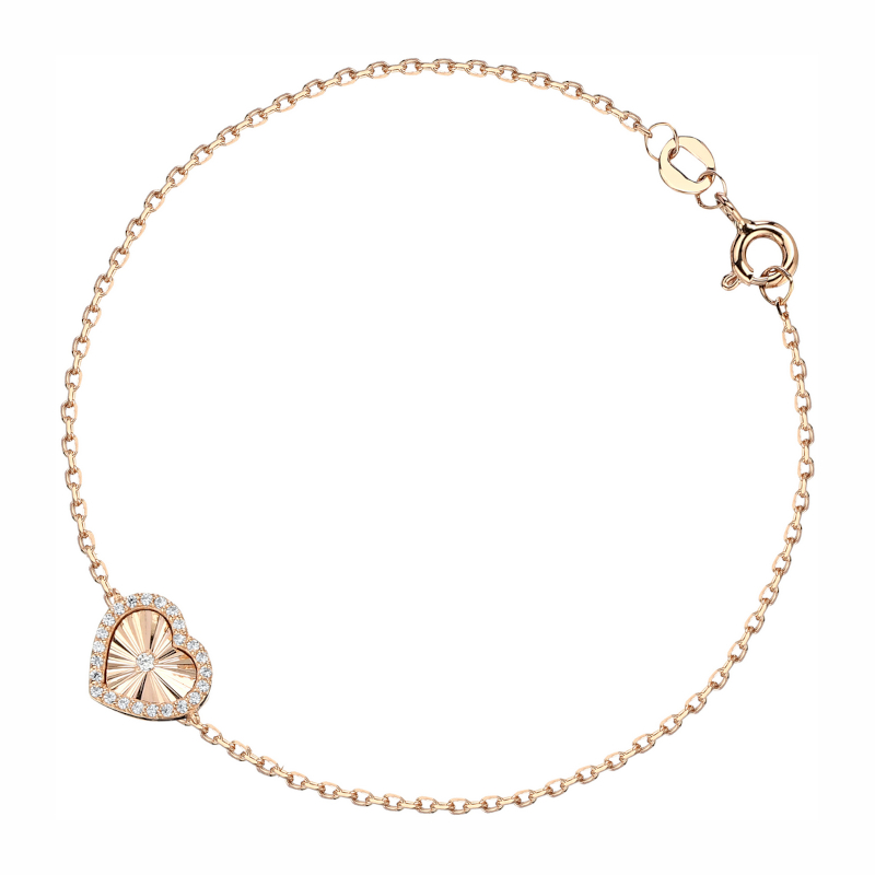 Браслет из красного золота 585 пробы с фианитами 01Б113394