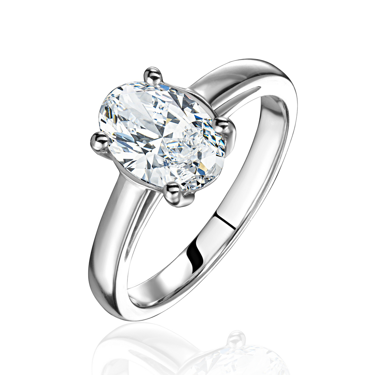 Кольцо из белого золота 585 пробы с бриллиантом 01К627641-Л