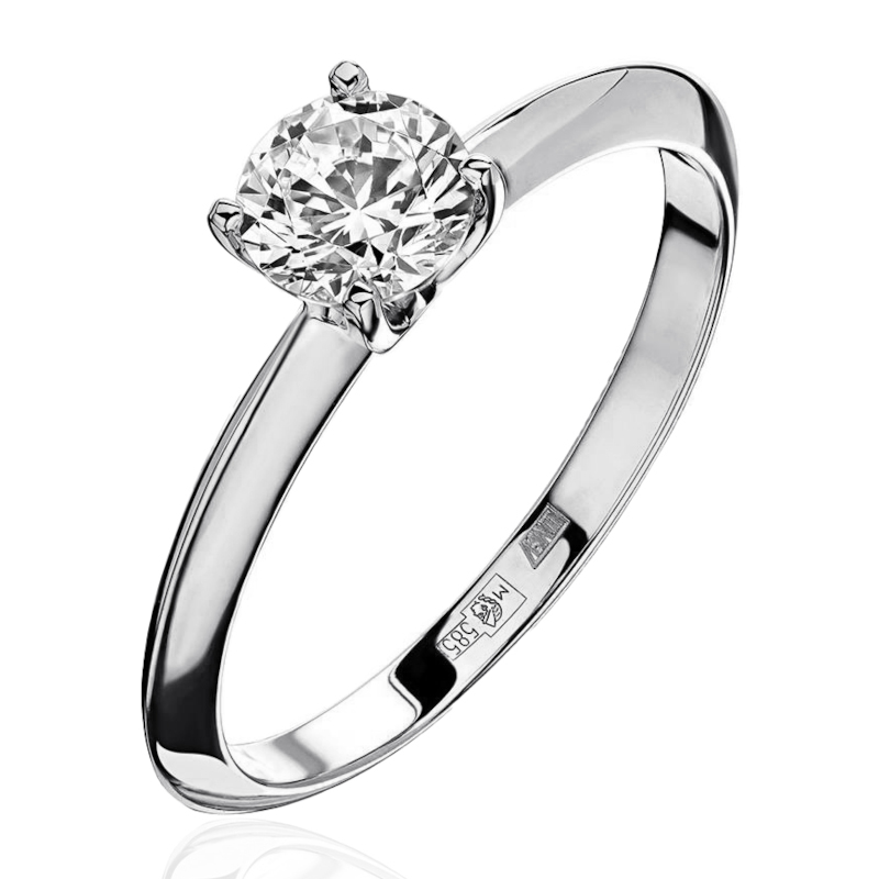 Кольцо из белого золота 585 пробы с бриллиантом 01К6213778-Л