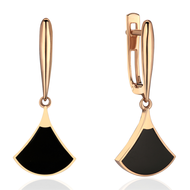 Серьги из красного золота 585 пробы с агатами 01С4117109-1