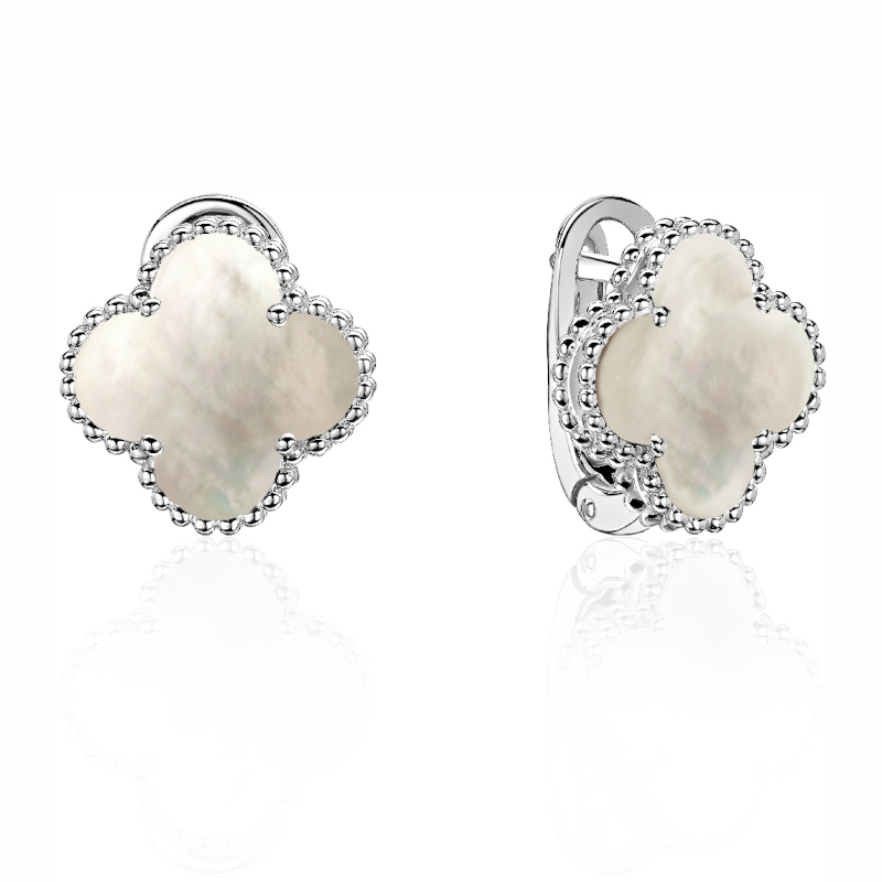 Серьги из белого золота 585 пробы с перламутром 01С4215270-3
