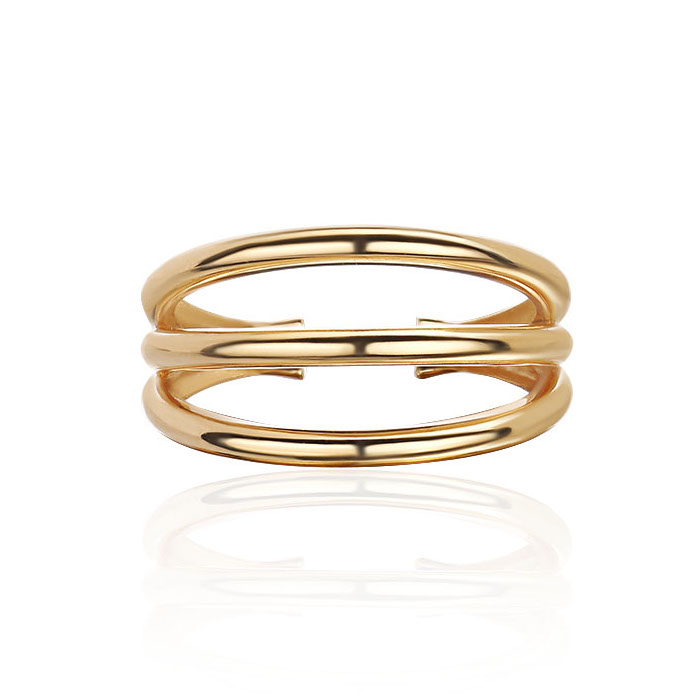 Серьга кафф без прокола из желтого золота 585 пробы без вставок 01С0316922