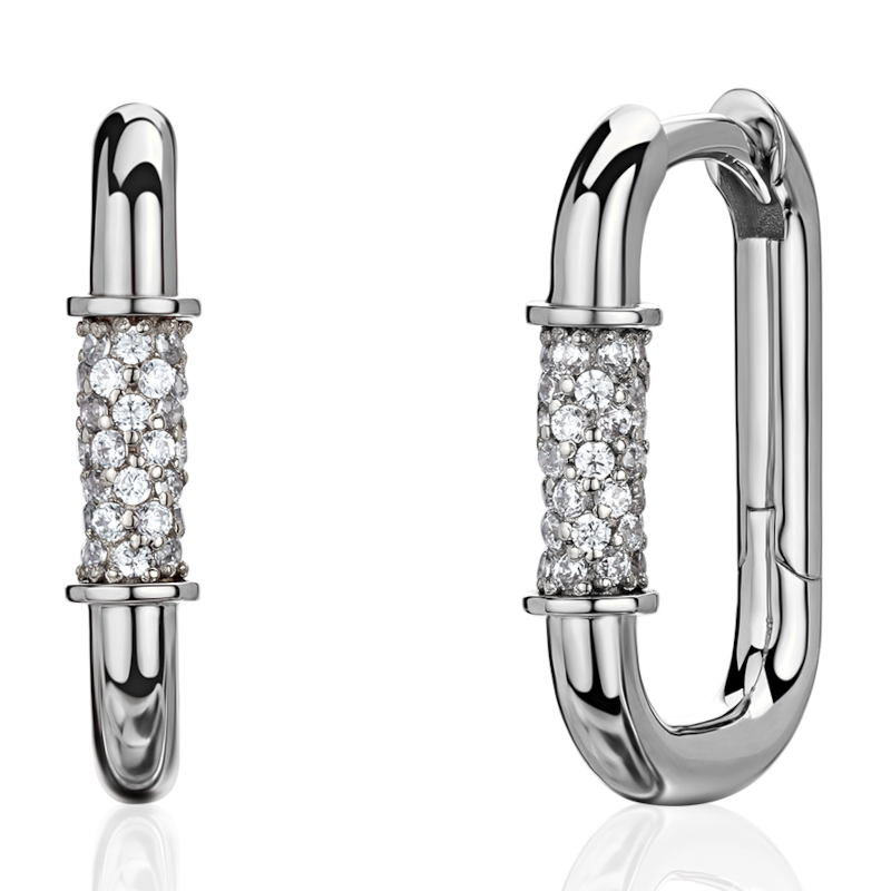 Серьги из белого золота 585 пробы с фианитами 01С1214901