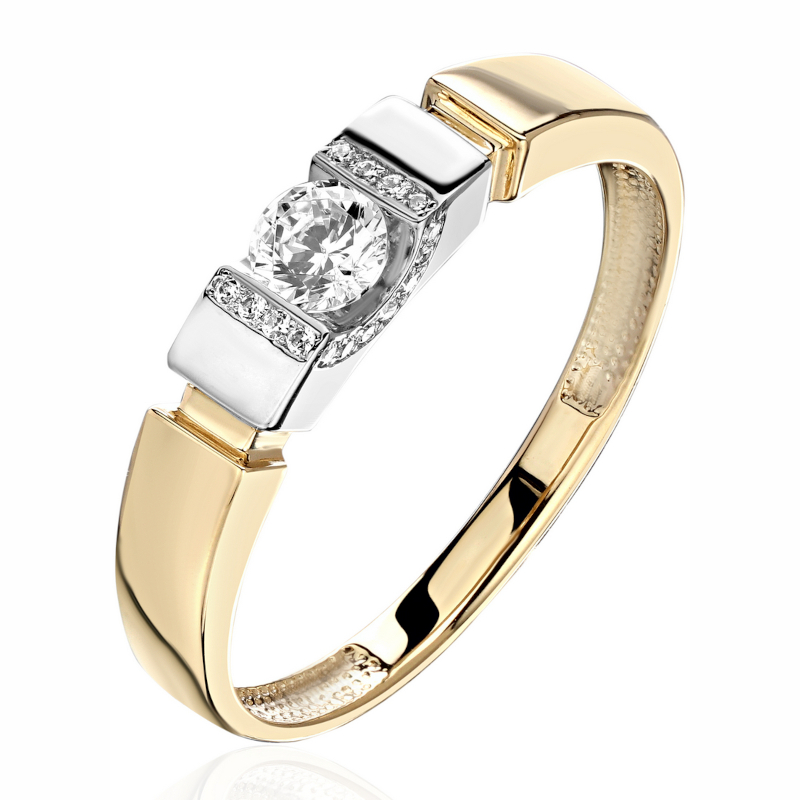 Кольцо из желтого золота 585 пробы с фианитами 01К1315971Р