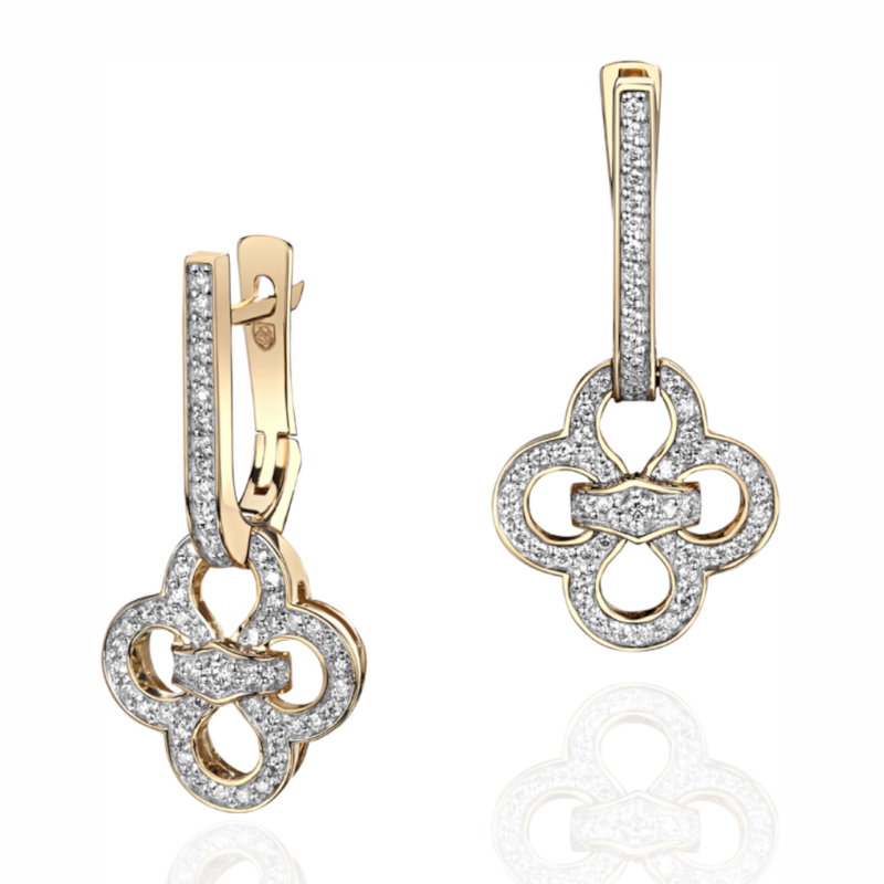 Серьги из желтого золота 585 пробы c бриллиантами 01С6312650