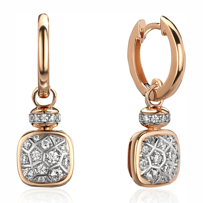 Серьги из красного золота 585 пробы с фианитами 01С1115080Р