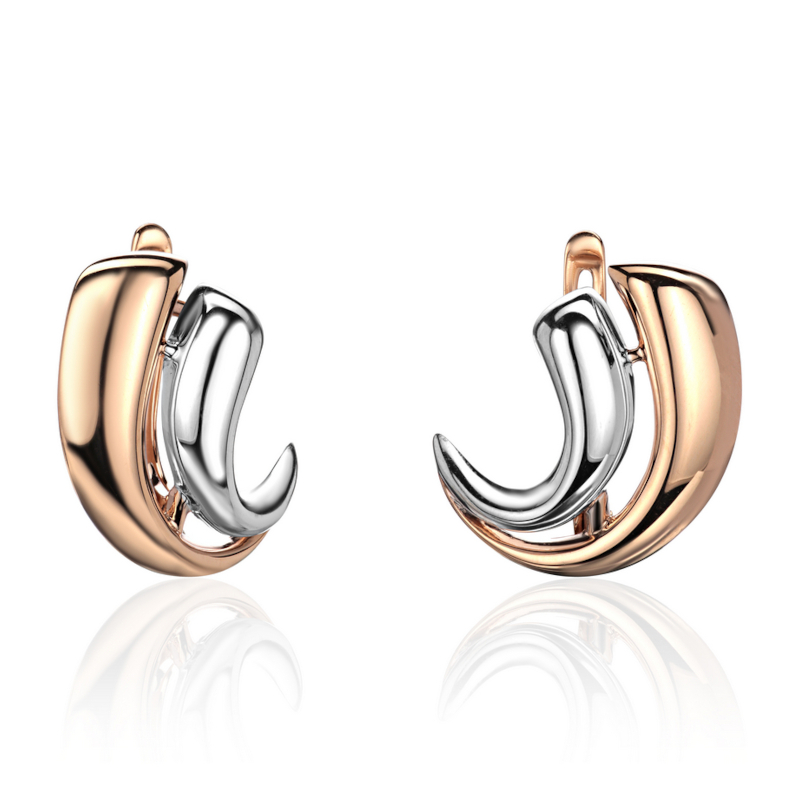 Серьги из красного золота 585 пробы без вставок 01С0115799Р