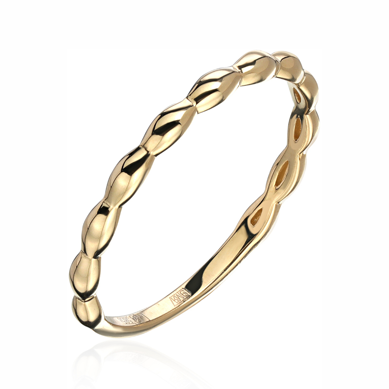 Кольцо из желтого золота 585 пробы без вставок 01К0314618