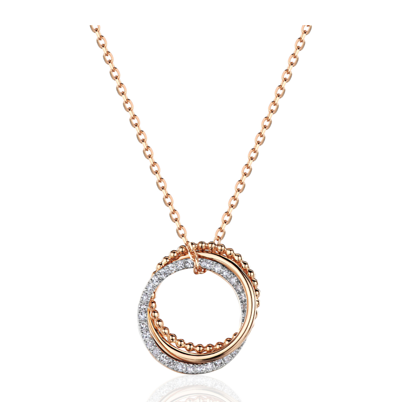 Колье из красного золота 585 пробы с бриллиантами 01Л612550Р-17