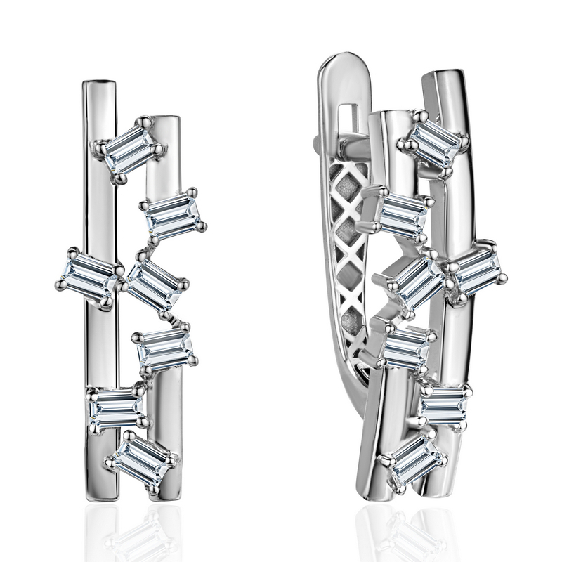 Серьги из белого золота 585 пробы с бриллиантами 01С6217050