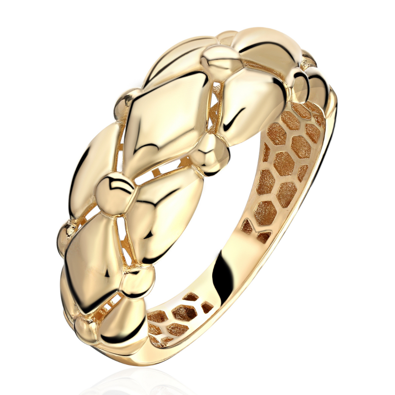 Кольцо из желтого золота 585 пробы без вставок 01К0315619