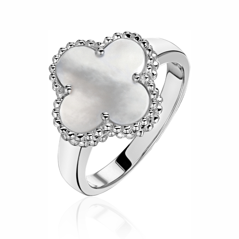 Кольцо из белого золота 585 пробы с перламутром 01К4214170-3