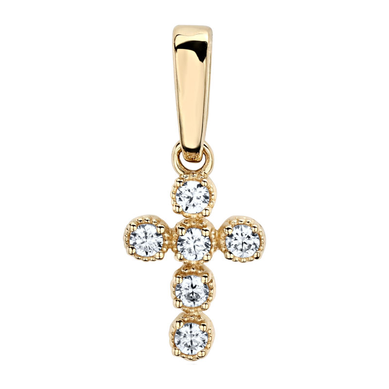 Подвеска из желтого золота 585 пробы с фианитами 01Р131118 Подвеска из желтого золота 585 пробы с фианитами 01Р131118