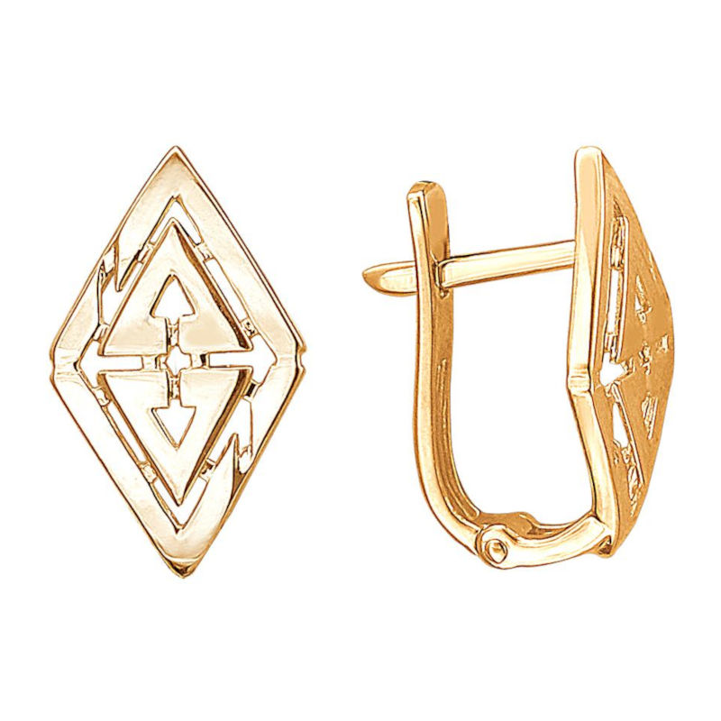 Серьги из красного золота 585 пробы без вставок 01С0112940
