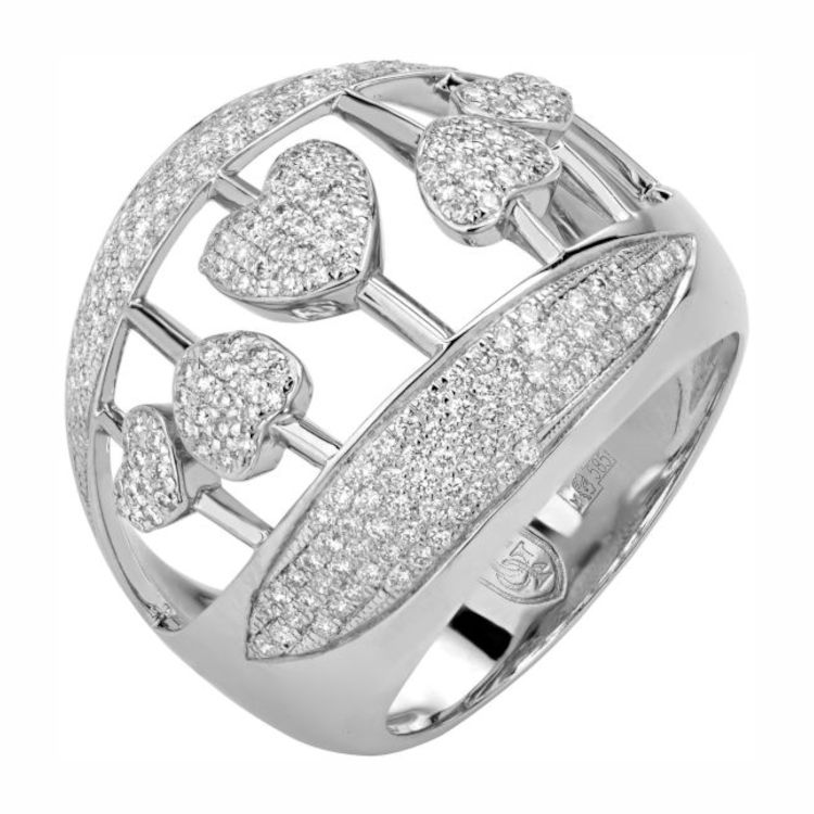 Кольцо из белого золота 585 пробы с бриллиантами 01К6213143 Кольцо из белого золота 585 пробы с бриллиантами 01К6213143