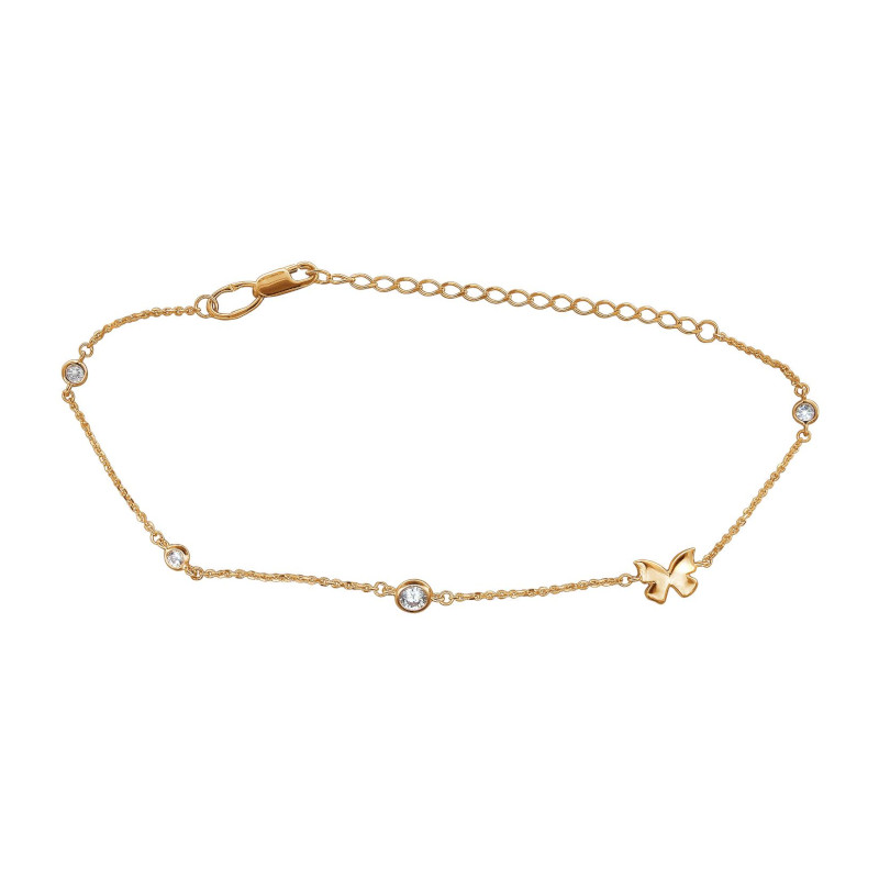 Браслет из красного золота 375 пробы с фианитами 01Б112699S