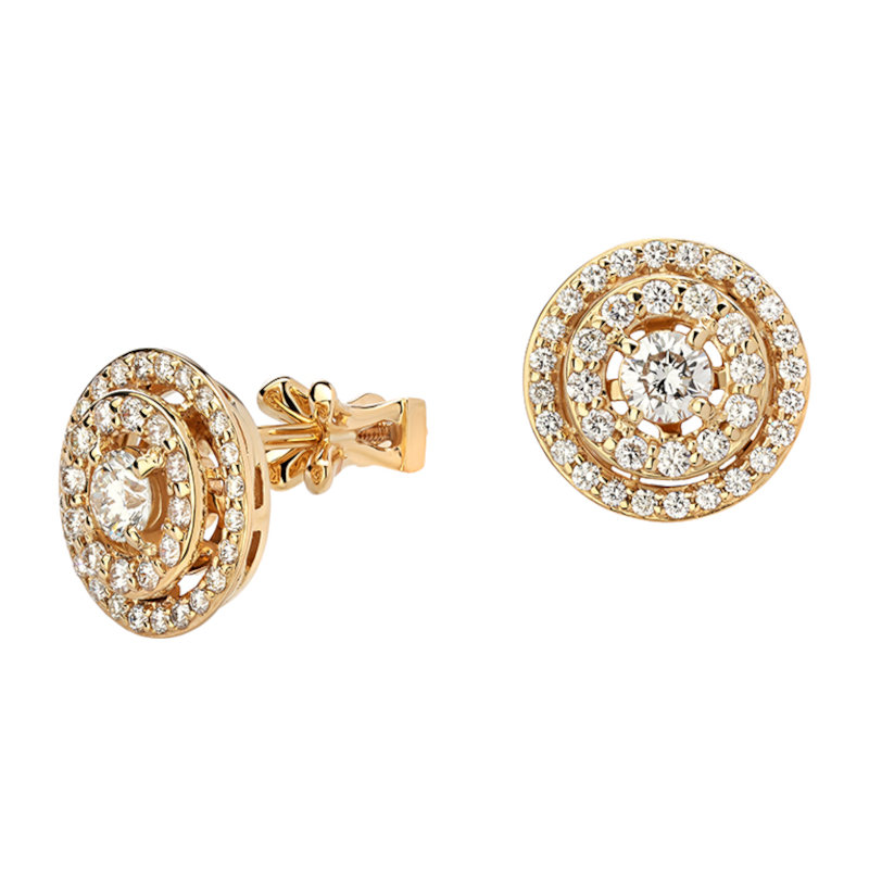 Серьги из желтого золота 585 пробы с бриллиантами 01С6312917