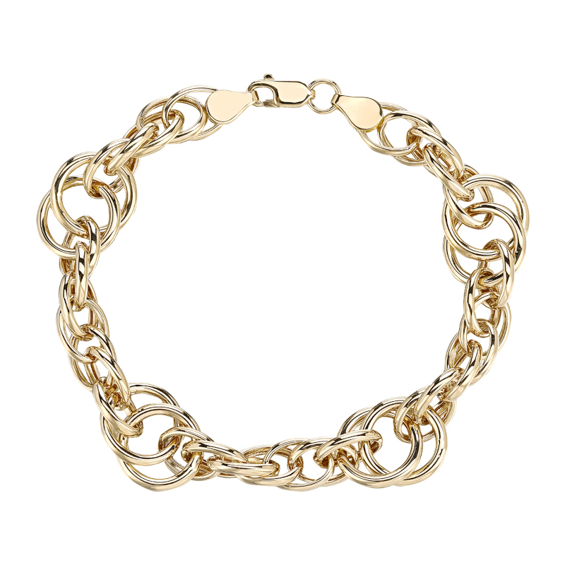 Браслет из желтого золота 585 пробы без вставок 01Б033431