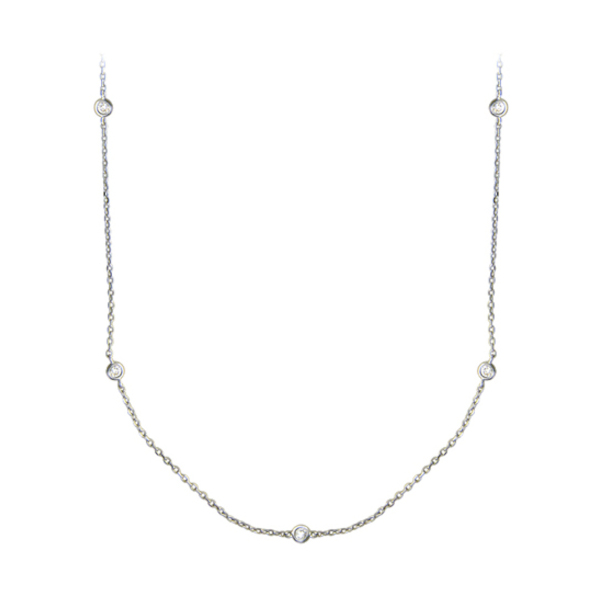 Колье из белого золота 585 пробы с бриллиантами 01Л621168